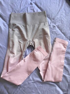 Gymshark Pink and Gray Ombré Seamless Leggings
